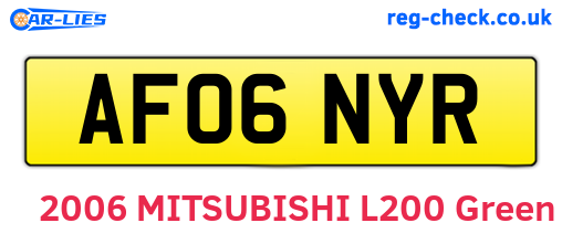 AF06NYR are the vehicle registration plates.