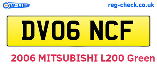 DV06NCF are the vehicle registration plates.
