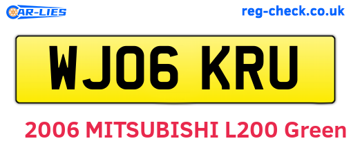WJ06KRU are the vehicle registration plates.