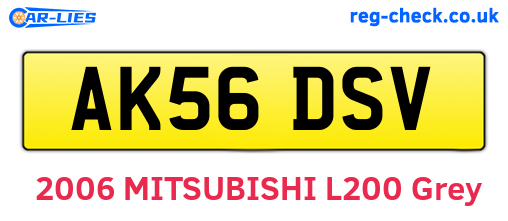 AK56DSV are the vehicle registration plates.