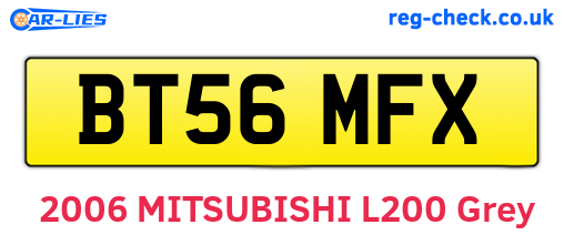 BT56MFX are the vehicle registration plates.