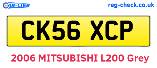 CK56XCP are the vehicle registration plates.