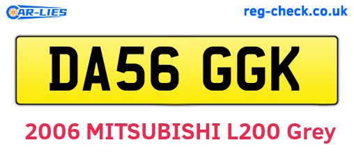 DA56GGK are the vehicle registration plates.