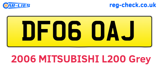 DF06OAJ are the vehicle registration plates.