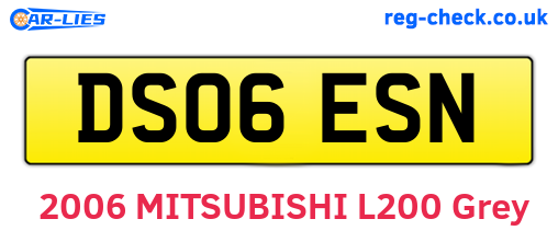 DS06ESN are the vehicle registration plates.