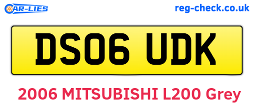 DS06UDK are the vehicle registration plates.