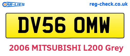 DV56OMW are the vehicle registration plates.