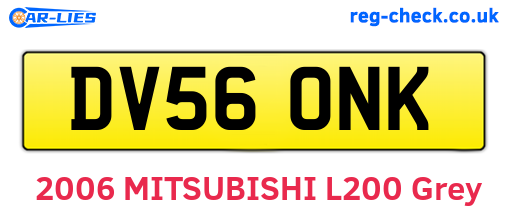 DV56ONK are the vehicle registration plates.