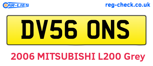 DV56ONS are the vehicle registration plates.