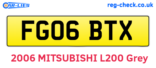 FG06BTX are the vehicle registration plates.