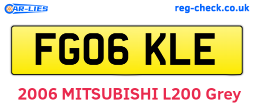 FG06KLE are the vehicle registration plates.