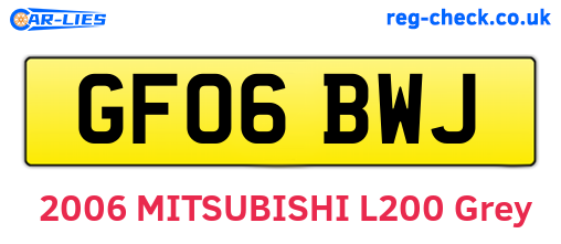 GF06BWJ are the vehicle registration plates.