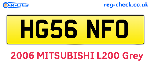 HG56NFO are the vehicle registration plates.