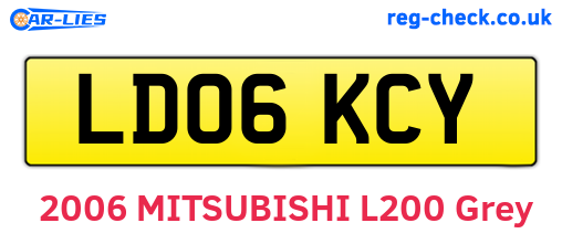 LD06KCY are the vehicle registration plates.