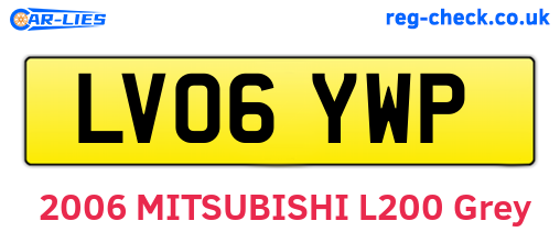 LV06YWP are the vehicle registration plates.