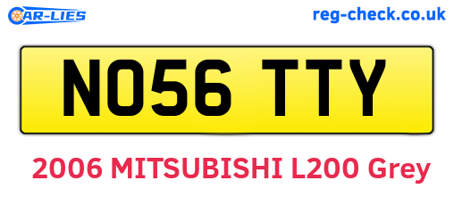 NO56TTY are the vehicle registration plates.