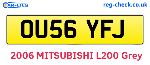 OU56YFJ are the vehicle registration plates.