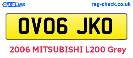 OV06JKO are the vehicle registration plates.