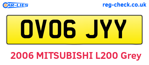 OV06JYY are the vehicle registration plates.