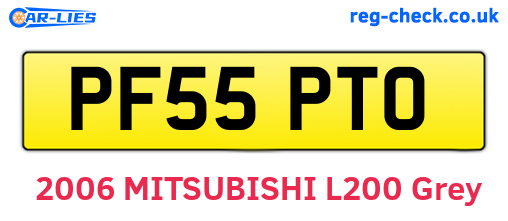 PF55PTO are the vehicle registration plates.