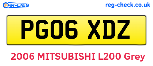 PG06XDZ are the vehicle registration plates.