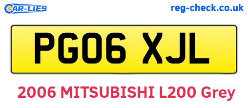 PG06XJL are the vehicle registration plates.
