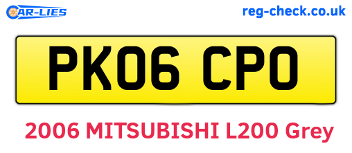 PK06CPO are the vehicle registration plates.
