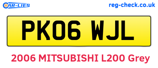 PK06WJL are the vehicle registration plates.