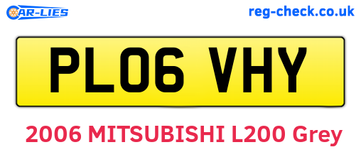 PL06VHY are the vehicle registration plates.