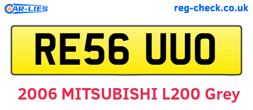 RE56UUO are the vehicle registration plates.