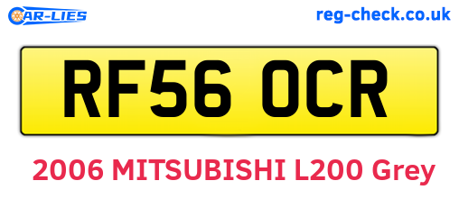 RF56OCR are the vehicle registration plates.