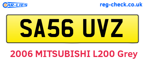 SA56UVZ are the vehicle registration plates.