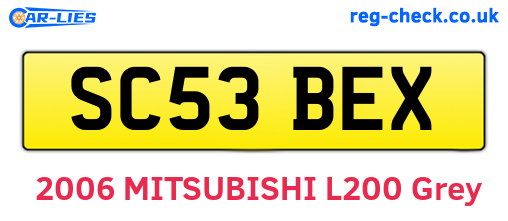 SC53BEX are the vehicle registration plates.