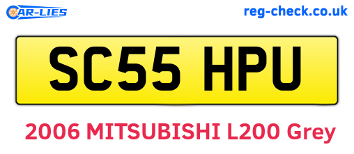 SC55HPU are the vehicle registration plates.