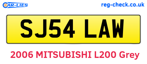 SJ54LAW are the vehicle registration plates.