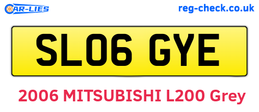 SL06GYE are the vehicle registration plates.
