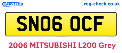 SN06OCF are the vehicle registration plates.