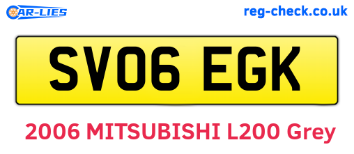 SV06EGK are the vehicle registration plates.