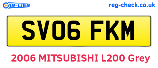 SV06FKM are the vehicle registration plates.
