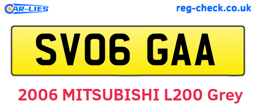 SV06GAA are the vehicle registration plates.