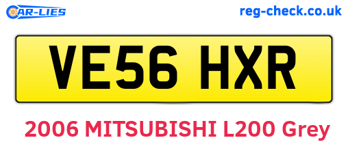 VE56HXR are the vehicle registration plates.