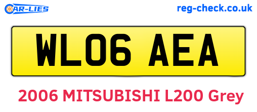 WL06AEA are the vehicle registration plates.