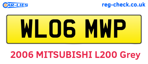 WL06MWP are the vehicle registration plates.