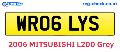 WR06LYS are the vehicle registration plates.