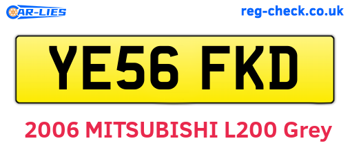 YE56FKD are the vehicle registration plates.