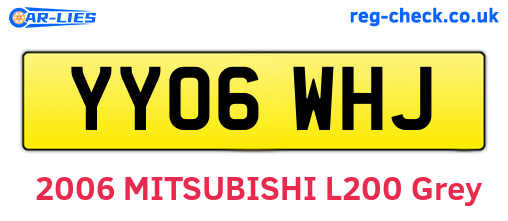 YY06WHJ are the vehicle registration plates.