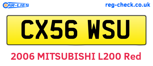 CX56WSU are the vehicle registration plates.