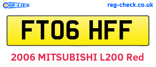 FT06HFF are the vehicle registration plates.