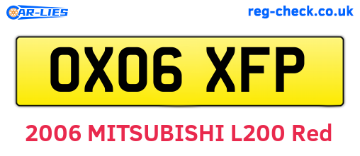 OX06XFP are the vehicle registration plates.