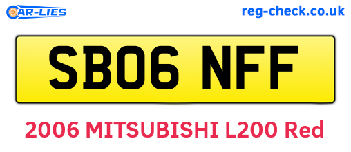 SB06NFF are the vehicle registration plates.